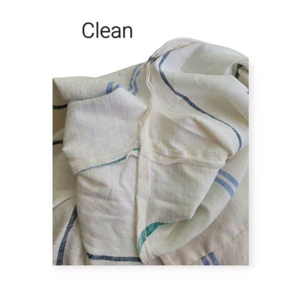 Ann Taylor Cream Blue Green Striped Wide-Leg Linen-Blend Pants Size 12 - Picture 5 of 15